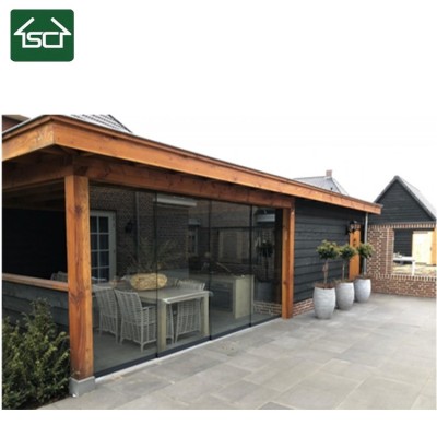 Glass Sliding Door For Wooden Pergola