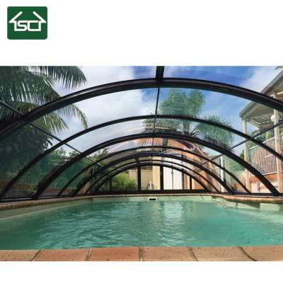 Rigid aluminum structure automatic retractable swimming pool cover